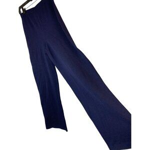 VTG St. John Basics Navy Blue Knit High-Rise Wide-Leg Pants Size 6 RA10141